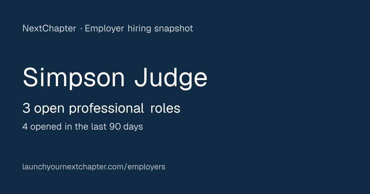 Simpson Judge Careers, Jobs and Pay: 3 Open Roles